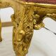Louis XV Rococo style stool in gilded wood – pink seat – 20th century