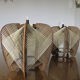 Pair of Scandinavian wire and wood 60s 70s suspensions