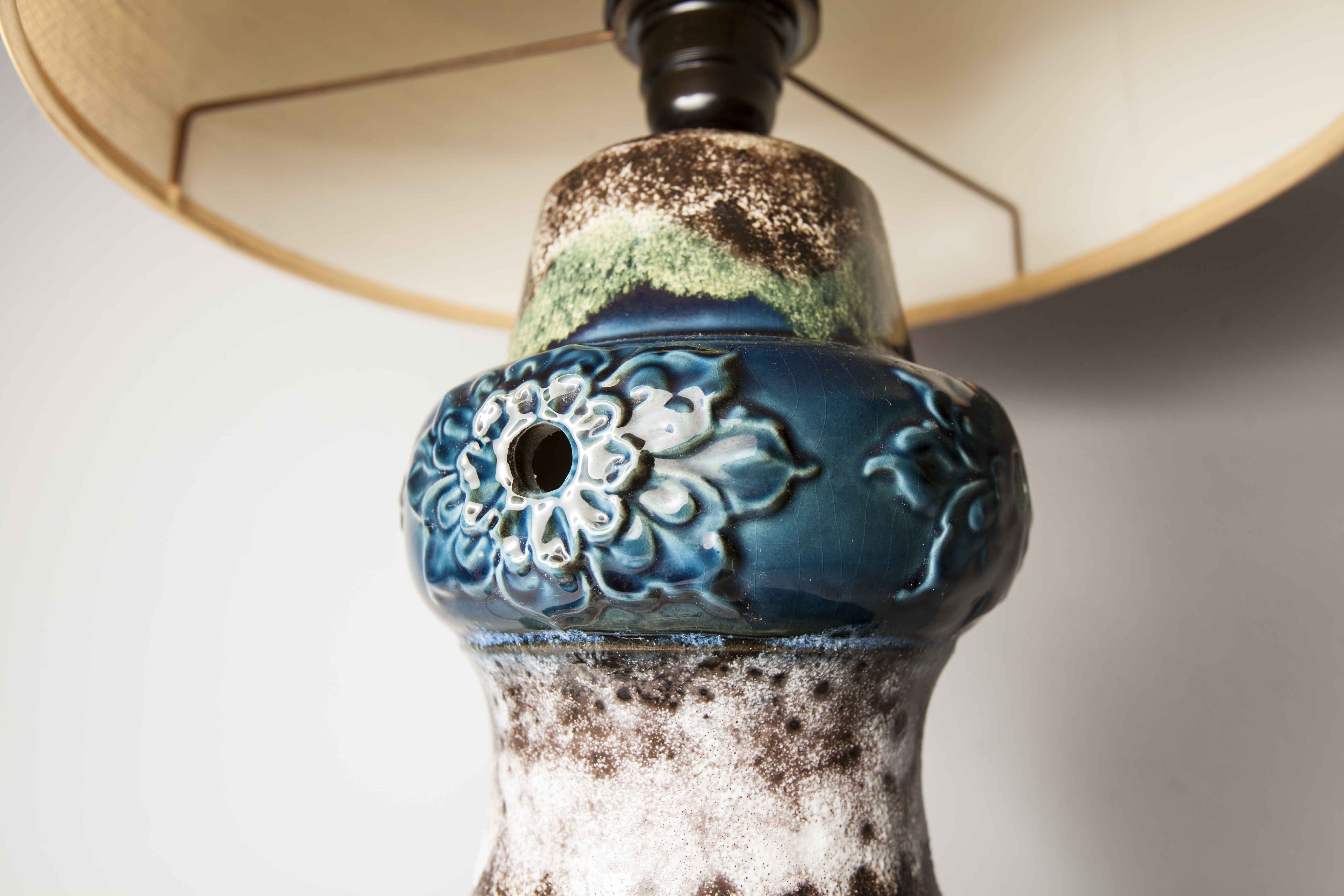 70's beige blue floor lamp