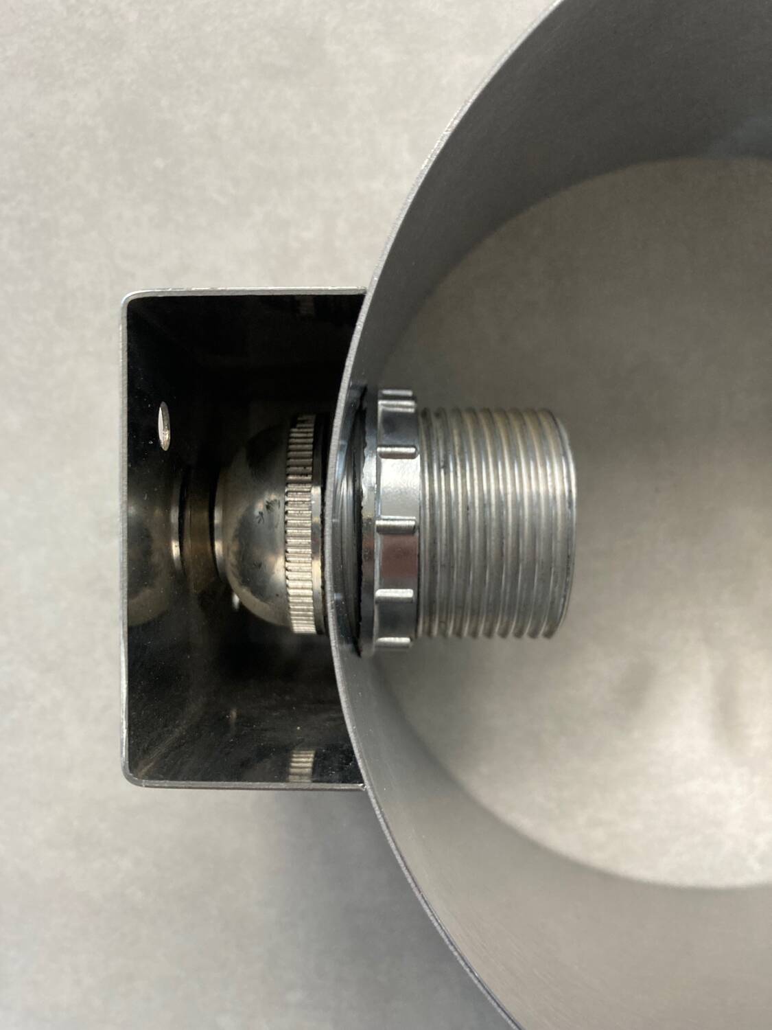 Pair of Space Age brushed metal wall lights