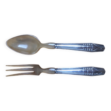 Couverts à salade vintage argentés