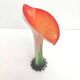 Vase soliflore en verre soufflé forme fleur vert et rouge
