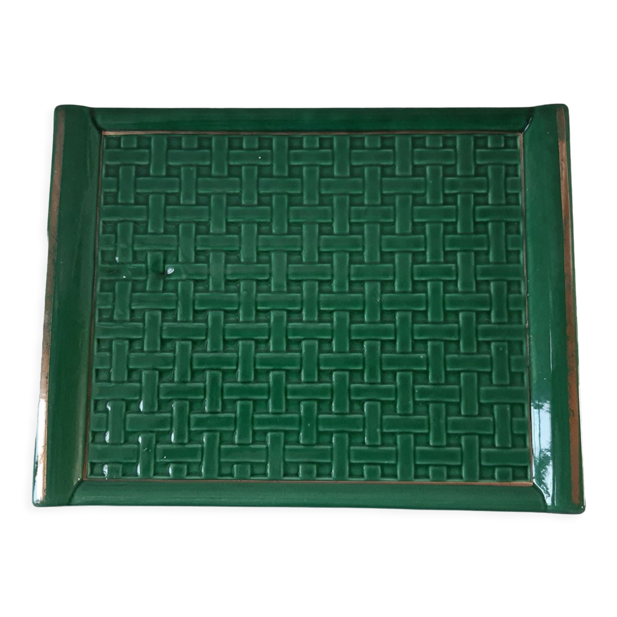 Ceramic top green and gold canning effect 50s