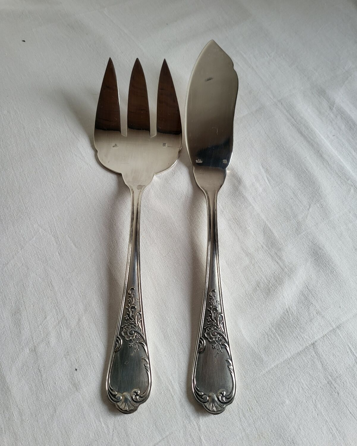 A Silver-Plated Fish Serving Set by Guildar