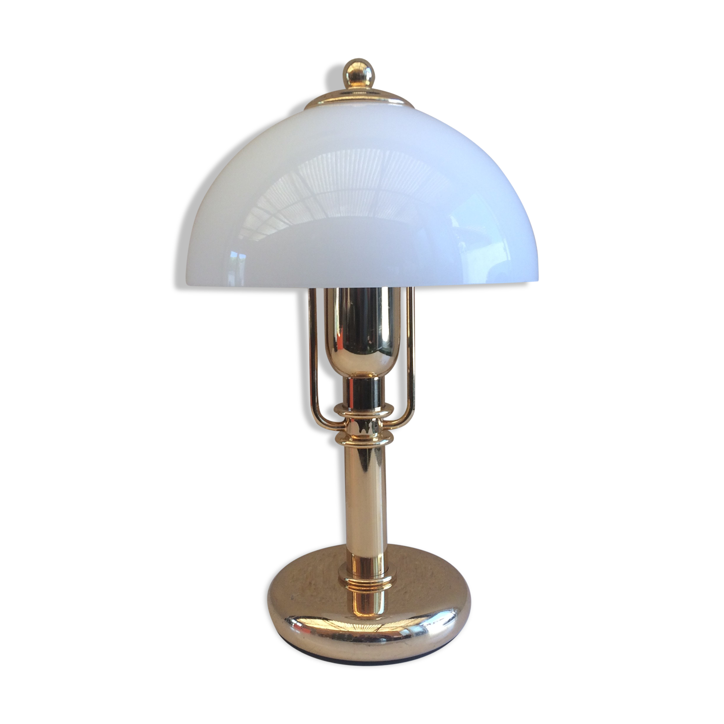 Modernist lamp vintage 70 Murano glass & brass