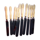10 Ivory Handled Knives Monogram