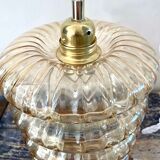 Vintage pendant lamp in electrified golden glass to nine