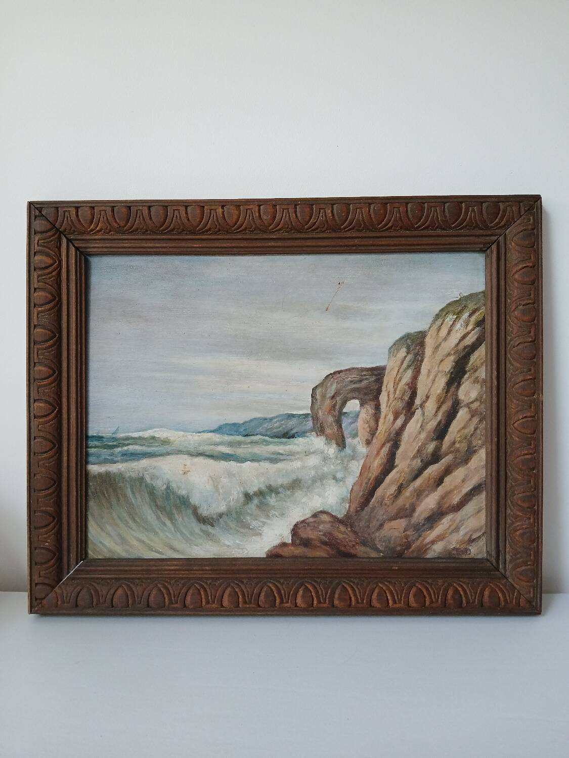 Painting on wood "seaside"