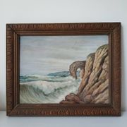 Painting on wood "seaside"