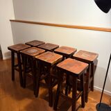 Mid-Century Brutalist Bar Stools, 1960s, Set of 8