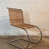 Ensemble de 4 chaises mr10 en rotin de mies van der rohe
