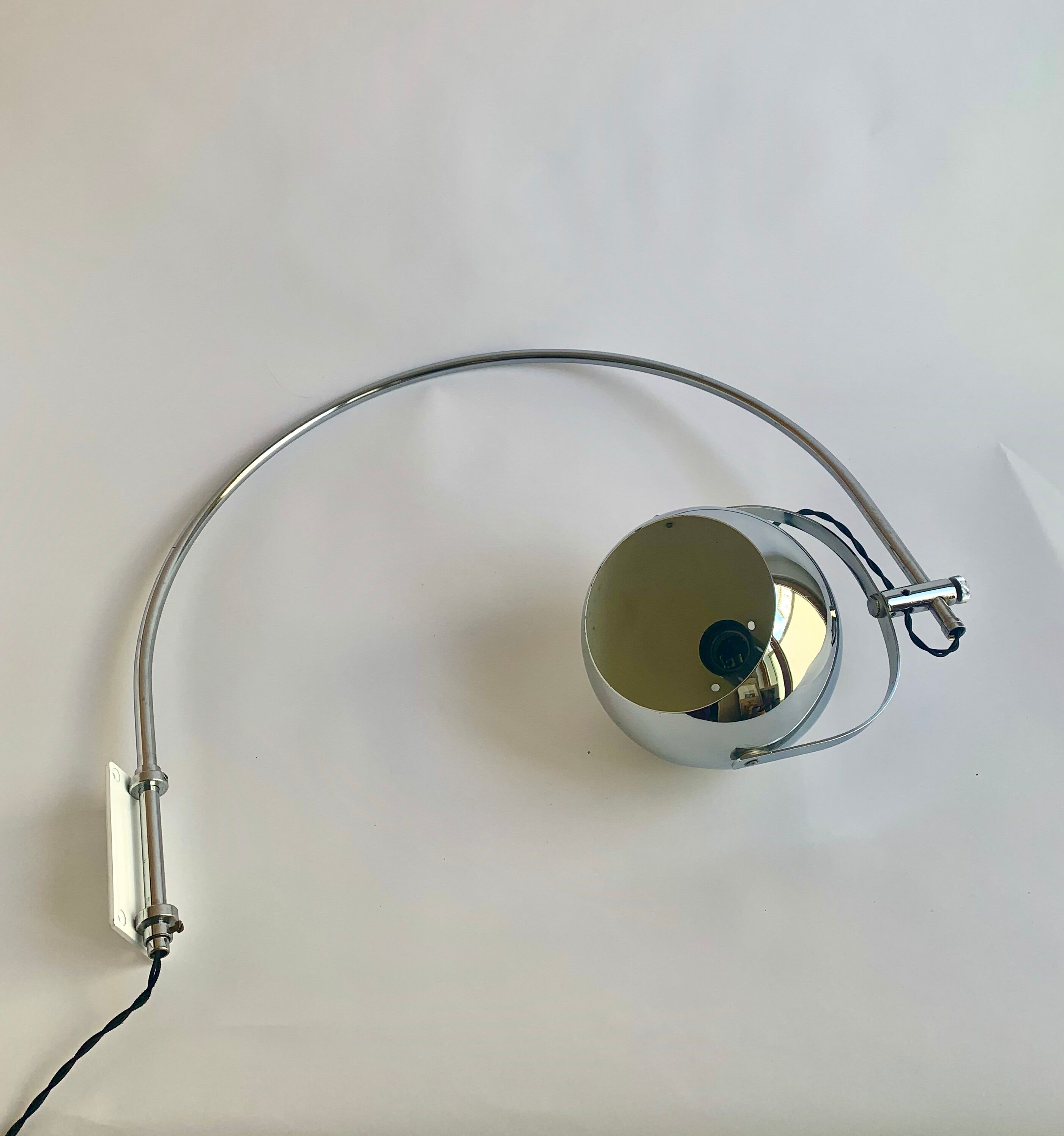 Space Age chrome wall light, 1970s