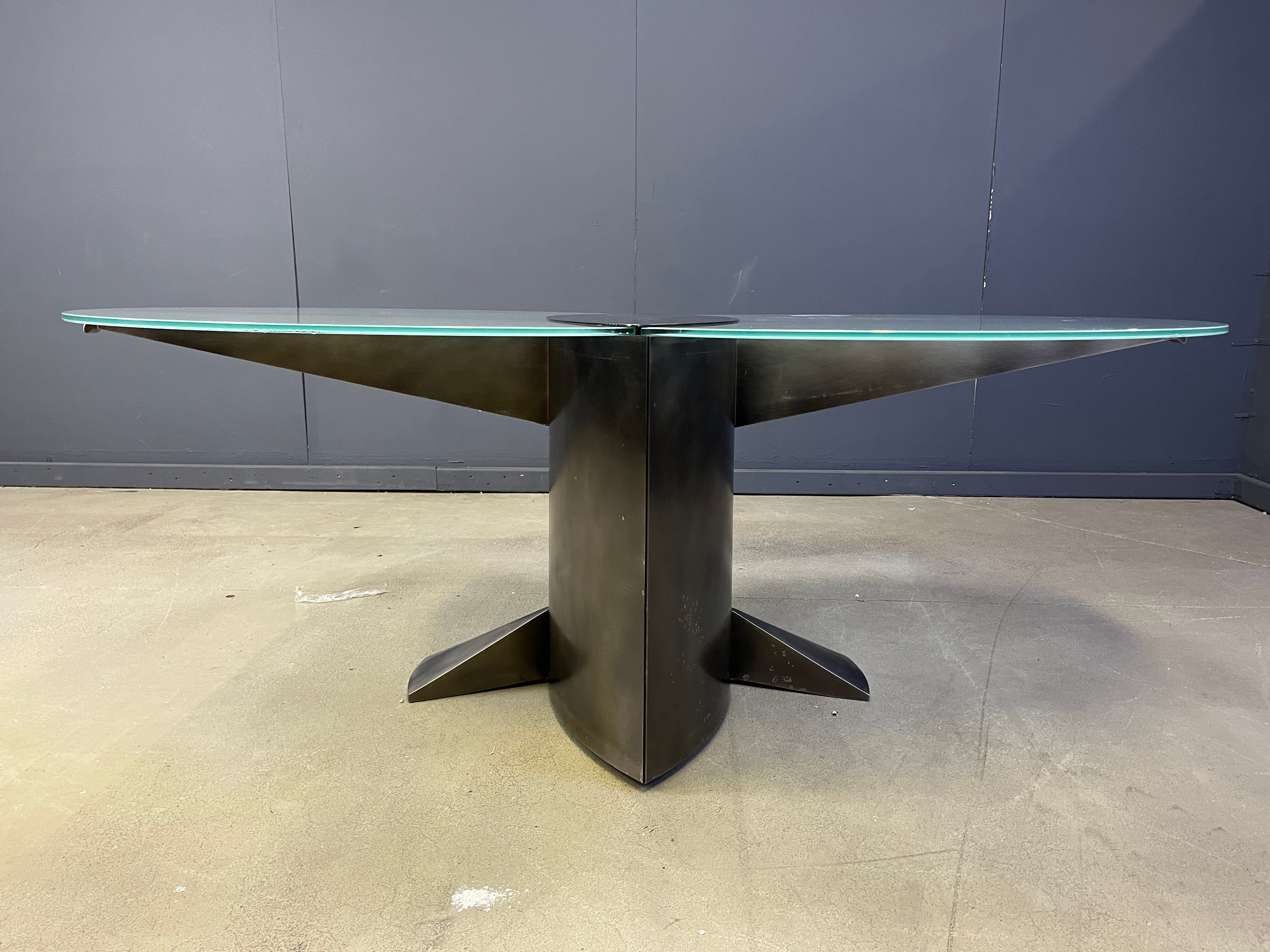 Postmodern dining table by Belgochrom, 1980s