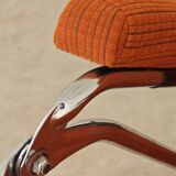 Transat d'intérieur , chaise longue Lama 70's orange