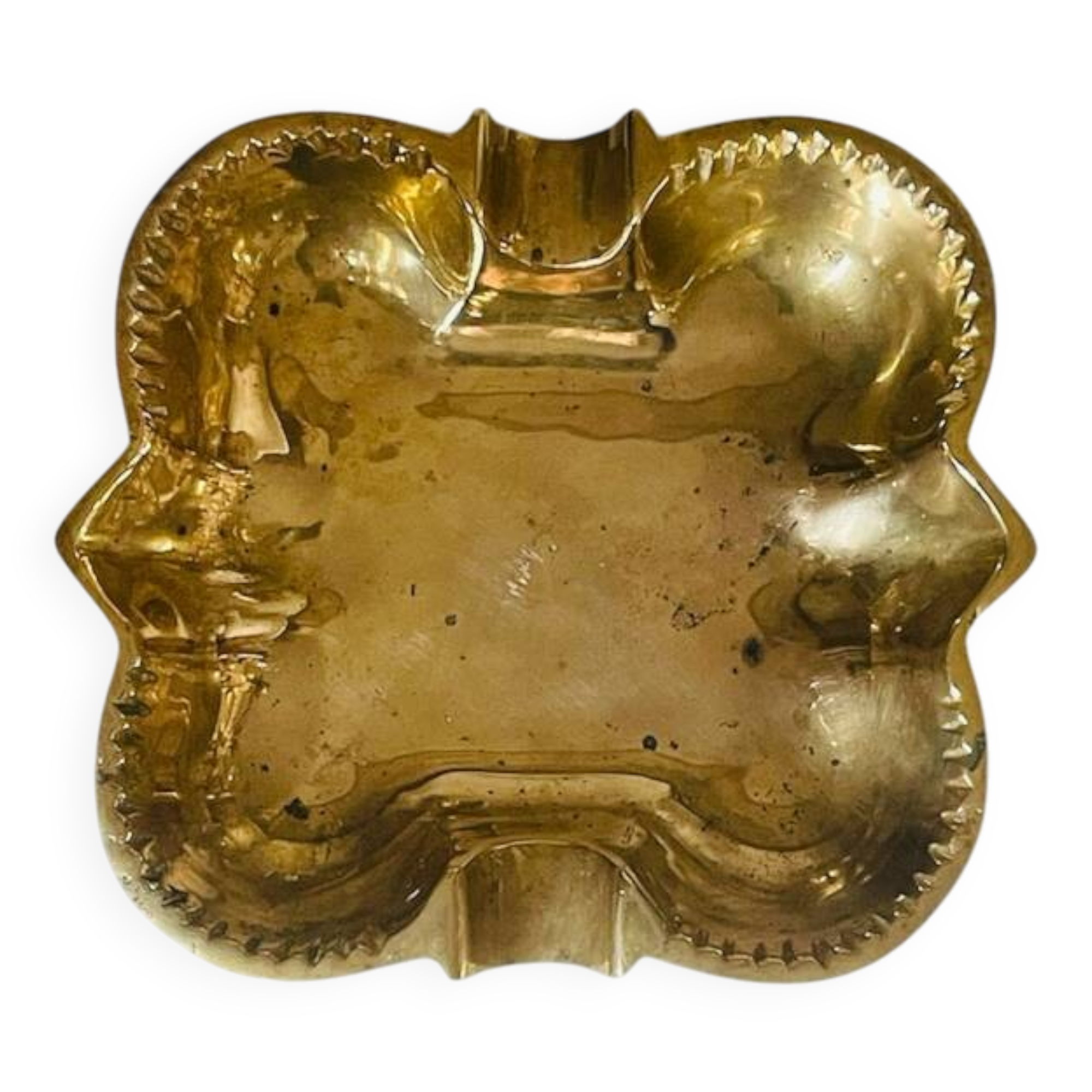 Solid brass cigar ashtray
