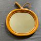Miroir pomme en rotin & bambou 33x34cm