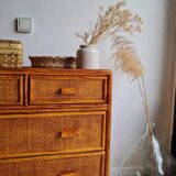 Commode en rotin vintage