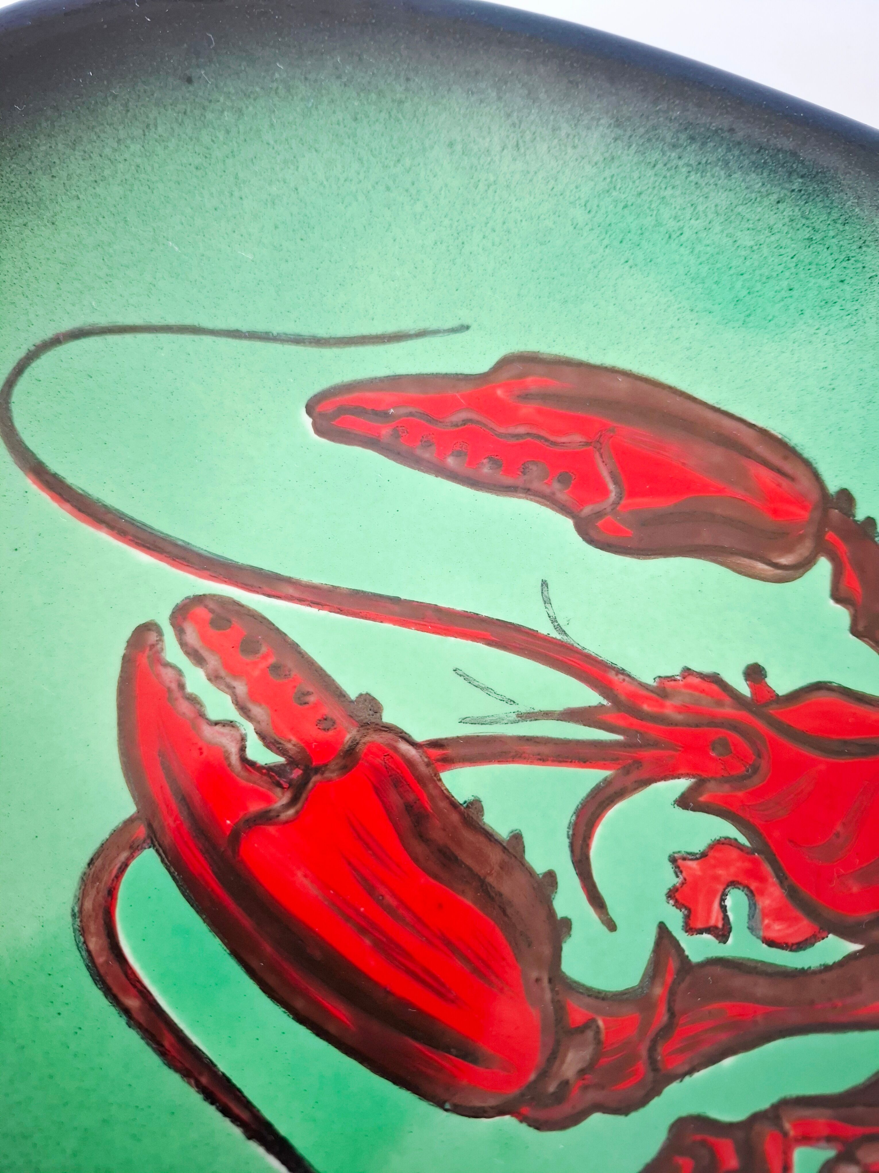 Plat céramique "homard" vintage