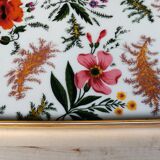 Vintage gold metal flowers tray