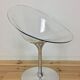 Eros foot armchair tulip Plexiglas and aluminum, by Philippe Starck