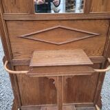 Old oak cloakroom or coat rack