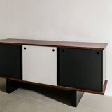 French Mid Century Wooden "Bloc" Sideboard by Charlotte Perriand, 1950s