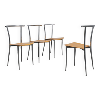 Rare set of 4 postmodern dining chairs by Segis, Italy, 1990s