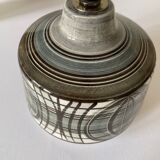 Earthenware lamp, braided fabric cable, 70s