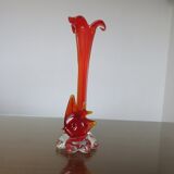 Soliflore murano "poisson" orange années 70