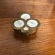 Old Clover Shape Box Brass + Mother-of-Pearl Vintage