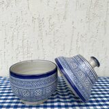 Antique covered butter pot "jobbana" from Morocco, Fes, signed Serghini.