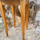 Honey-colored solid beech side table
