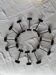 Set of 12 black twisted wrought iron knife holders from the 50s