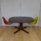 Oval elm table with extension cords