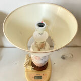 Asian lamps in earthenware from the 1970s/80s with handmade floral decoration.