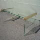 Table basse verre et métal doré Gallotti et Radice
