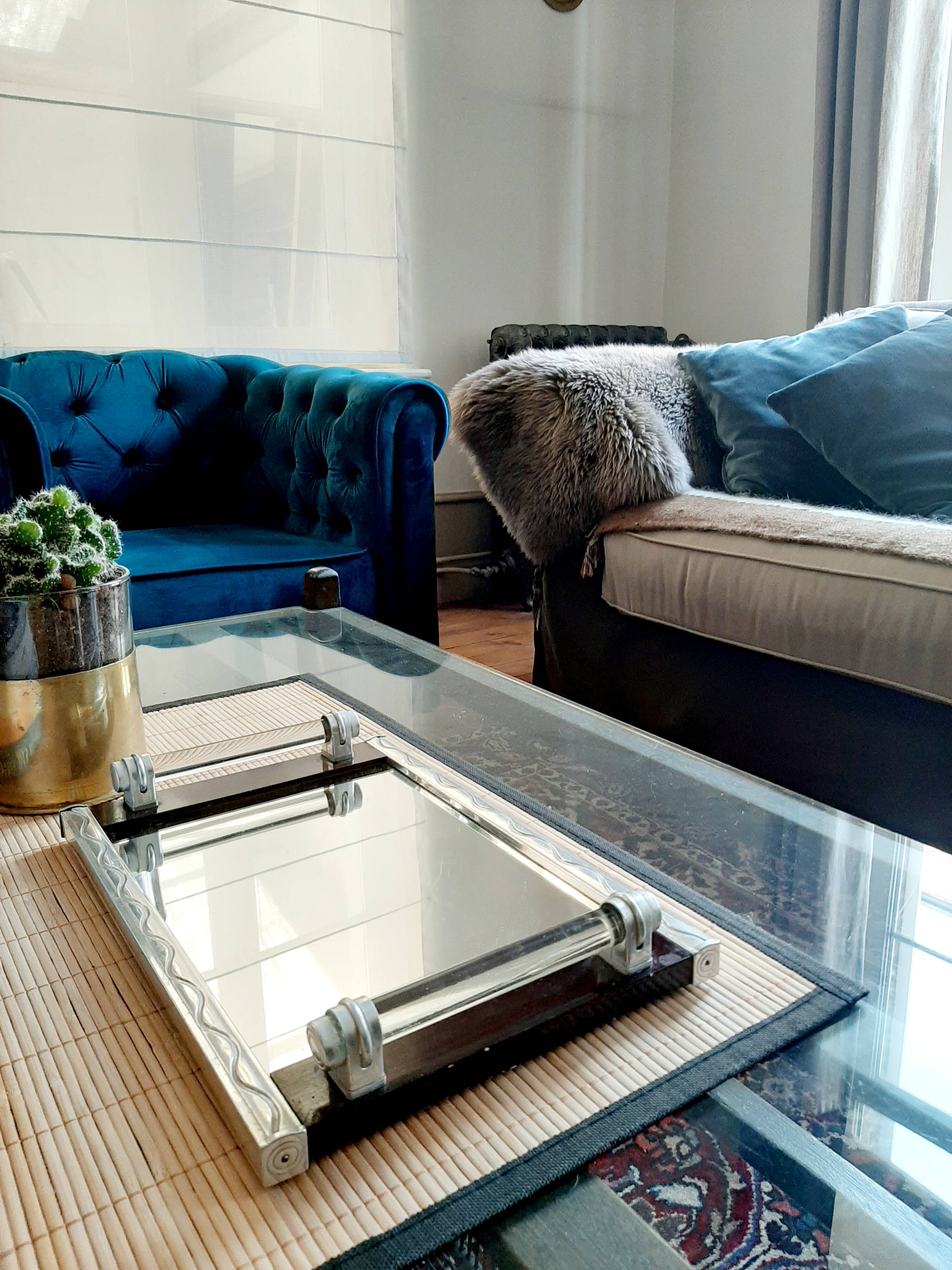 Art deco mirror tray