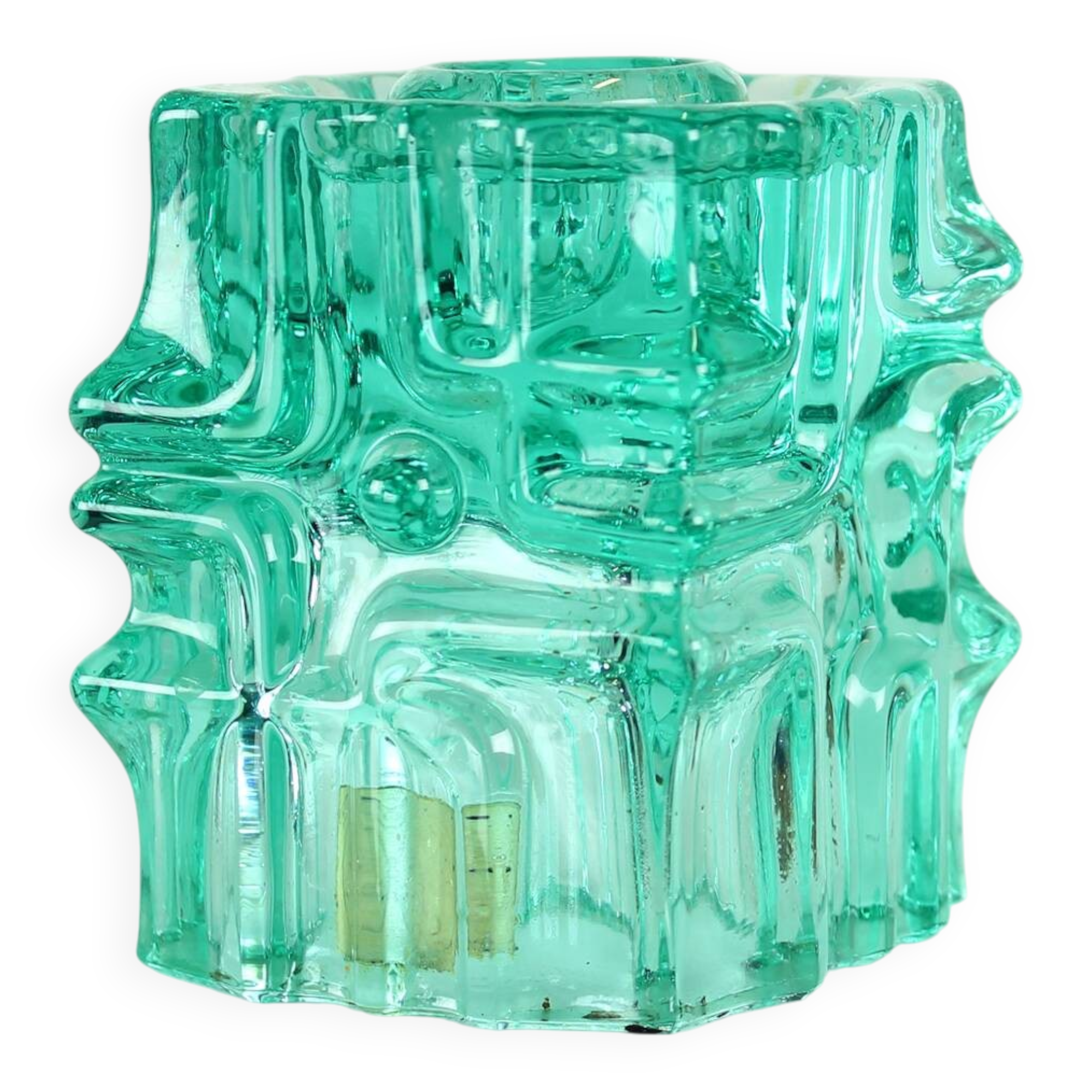 Vintage Glass Candle Holder By Vladislav Urban For Rosice, 1960s