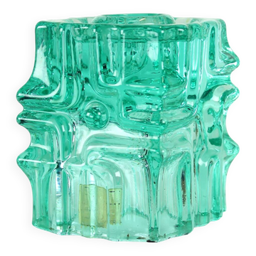 Bougeoir vintage en verre par Vladislav Urban pour Rosice, années 1960