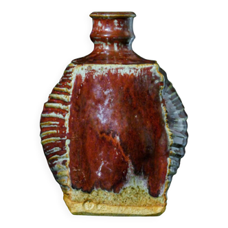 Vintage Swedish Gösta Grähs and Kerstin Hörnlund Oxblood Glaze Flask Vase