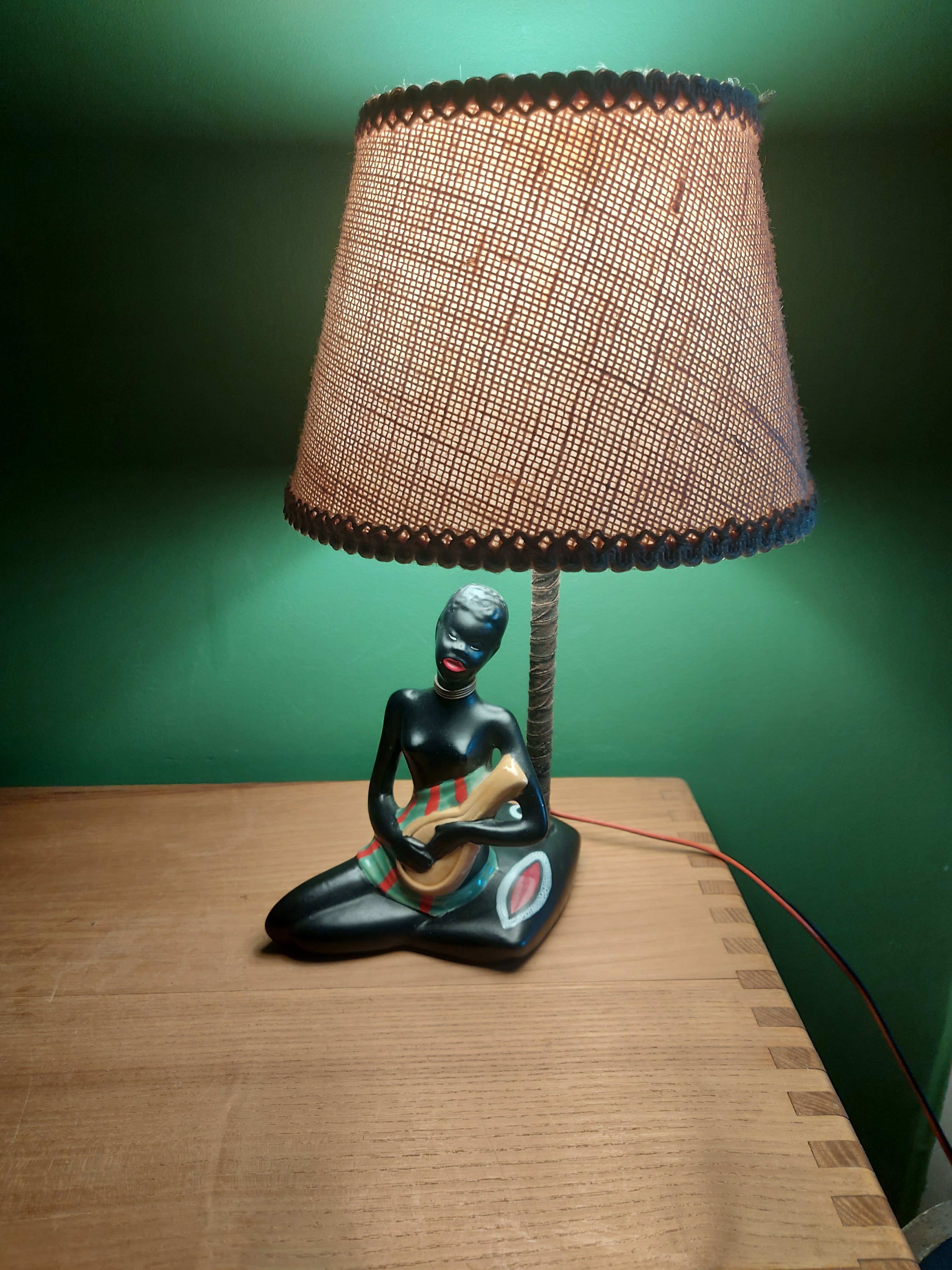 Vintage ceramic lamp 60's african