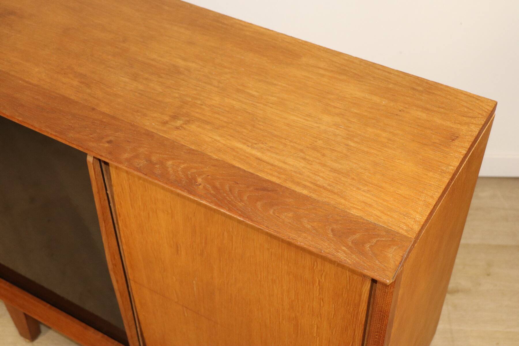 Vintage side table with sliding doors, 1960