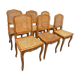 Set of 6 antique chairs in wood and cannage