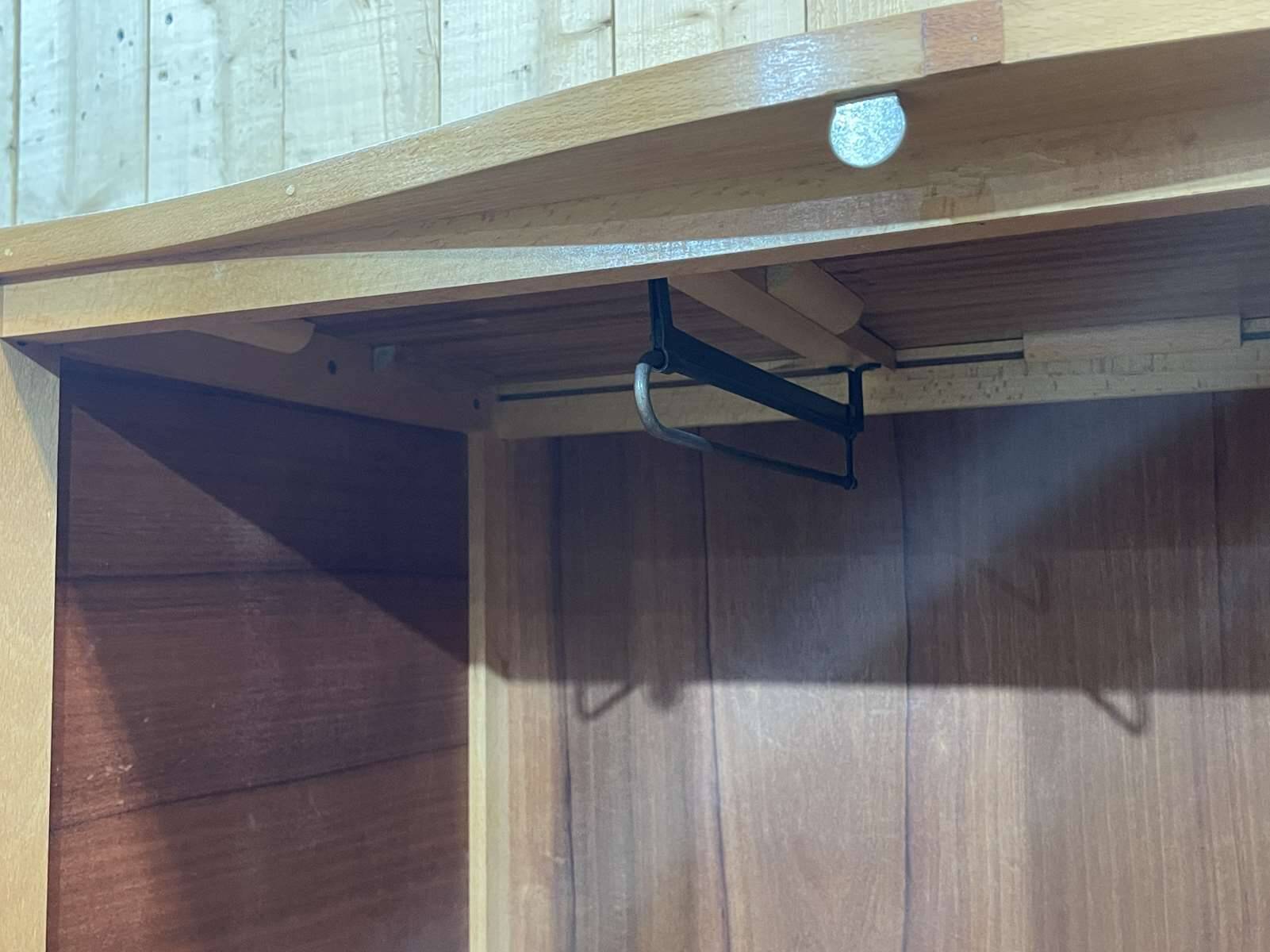 1950s English walnut bedroom wardrobe