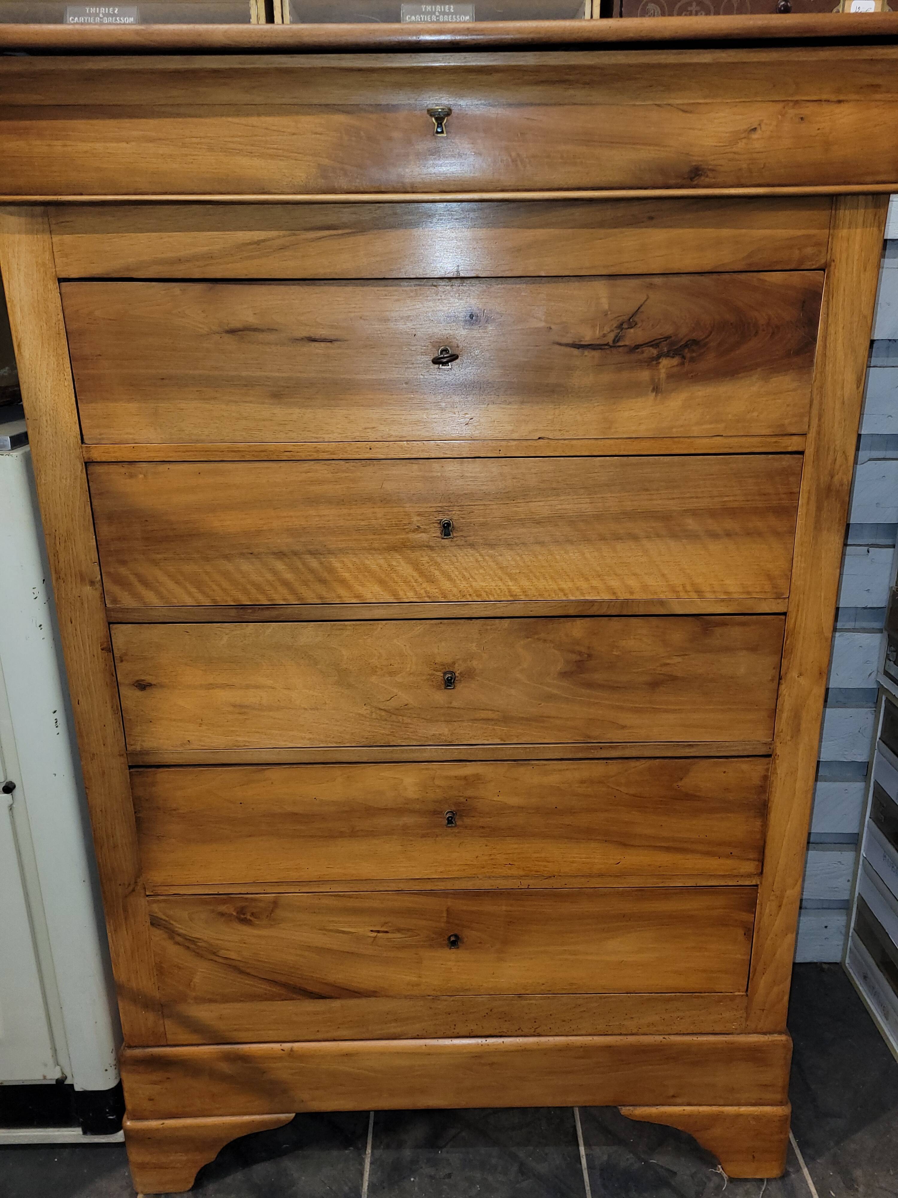 Louis Philippe style chiffonnier in walnut