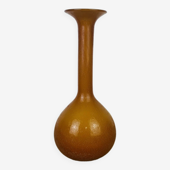 Vase vintage années 70 verre orange caramel