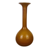 Vase vintage années 70 verre orange caramel