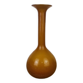 Vase vintage années 70 verre orange caramel