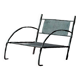 Fauteuil bas en fer forgé martelé, France, vers 1960