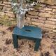 Solid wood farmhouse stool painted green